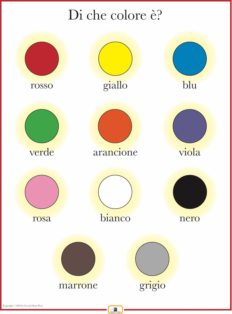Italian Colors Poster - Italian, French and Spanish Language Teaching ...