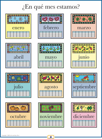 Spanish Months of the Year Poster